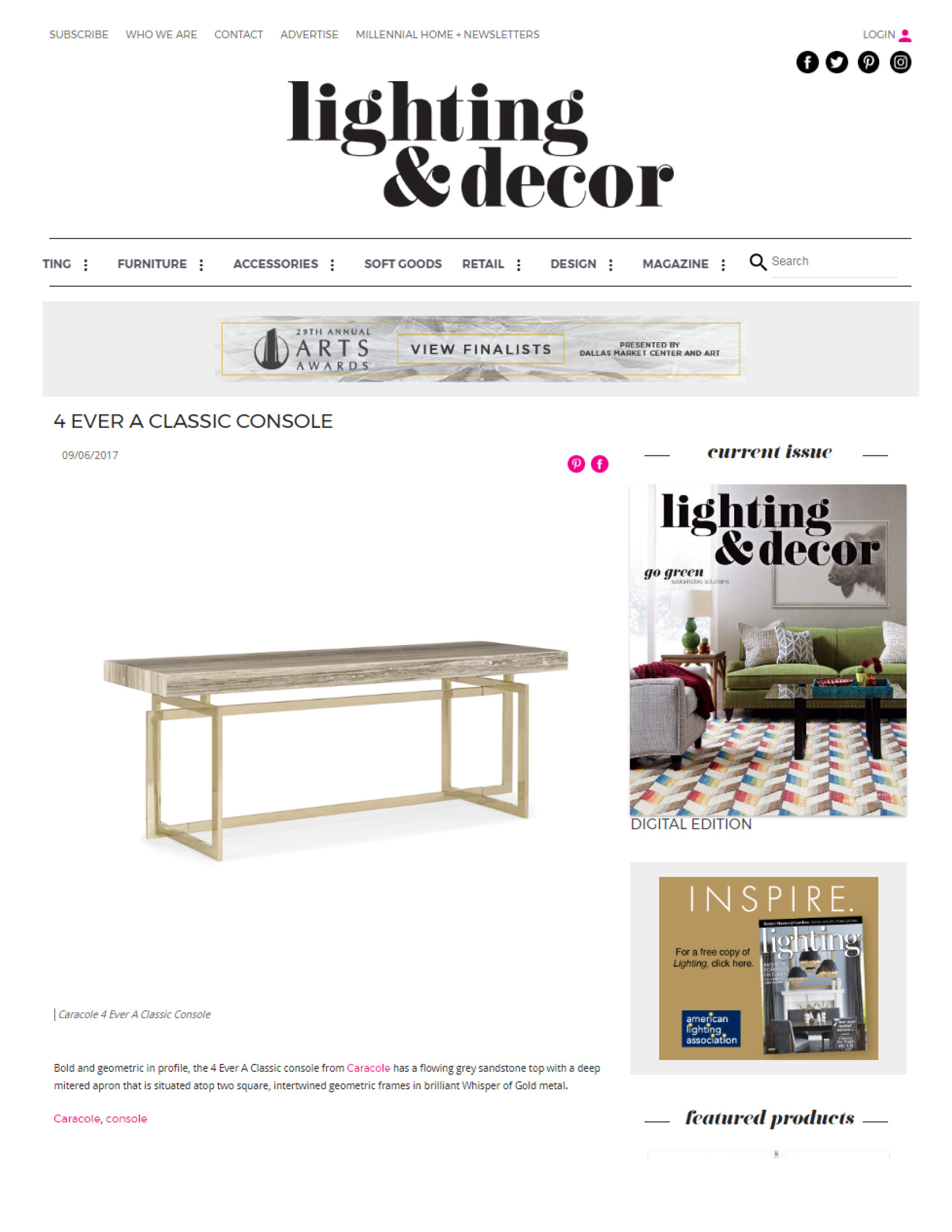 Lighting & Decor Online Product Gallery, September 2017