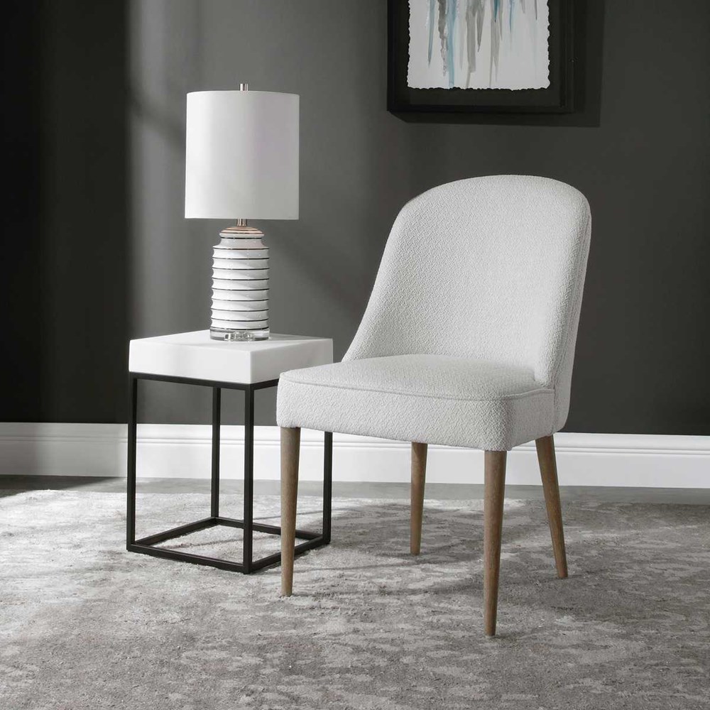 Brie White Armless Chair