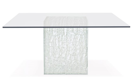 Arctic Square Dining Table with Glass Top