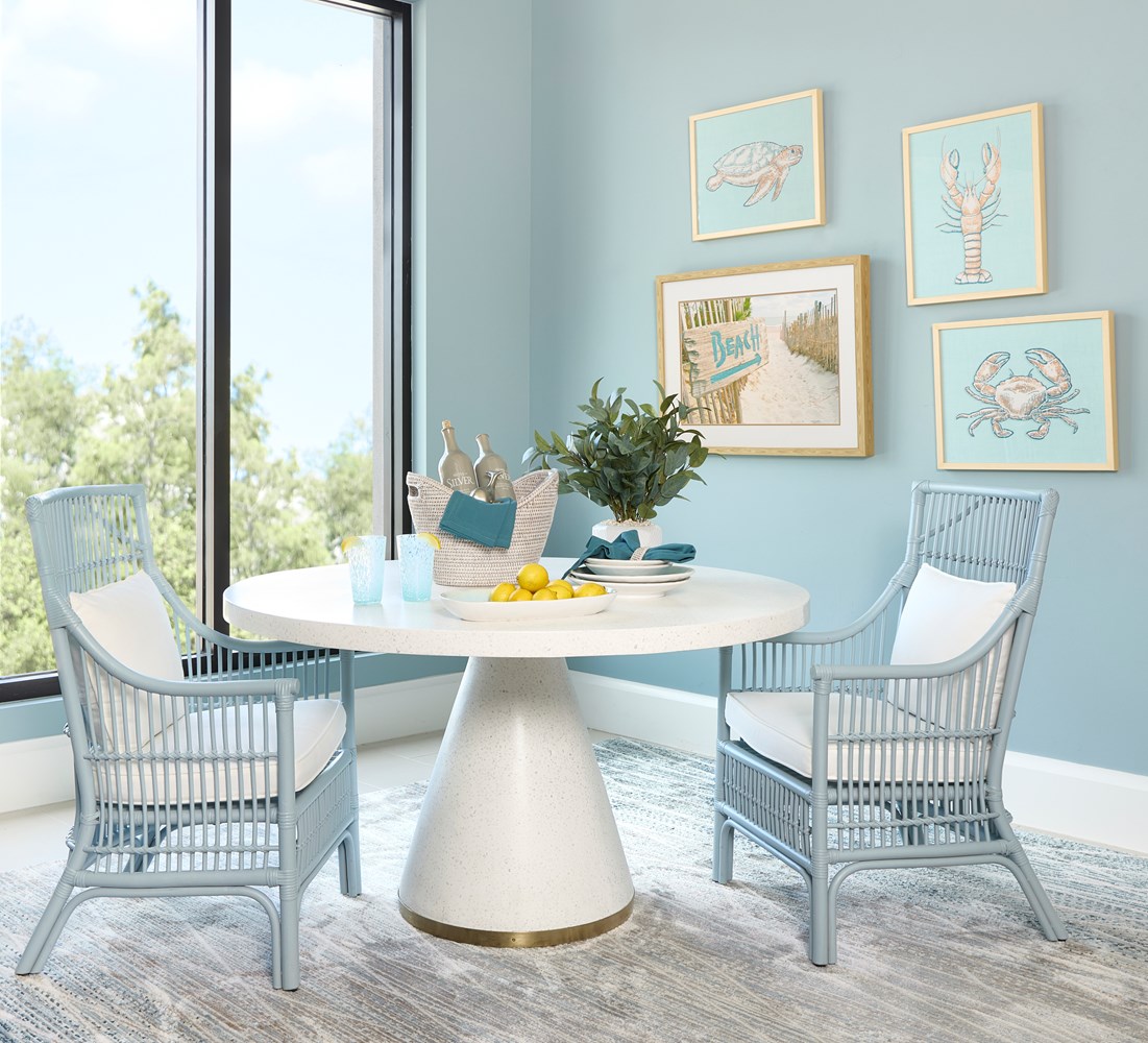 Winston II Rattan Arm Chair - Blue