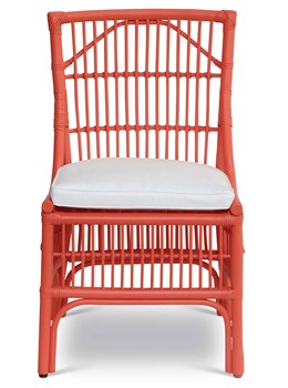 Winston II Rattan Side Chair - Coral