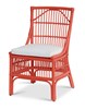 Winston II Rattan Side Chair - Coral