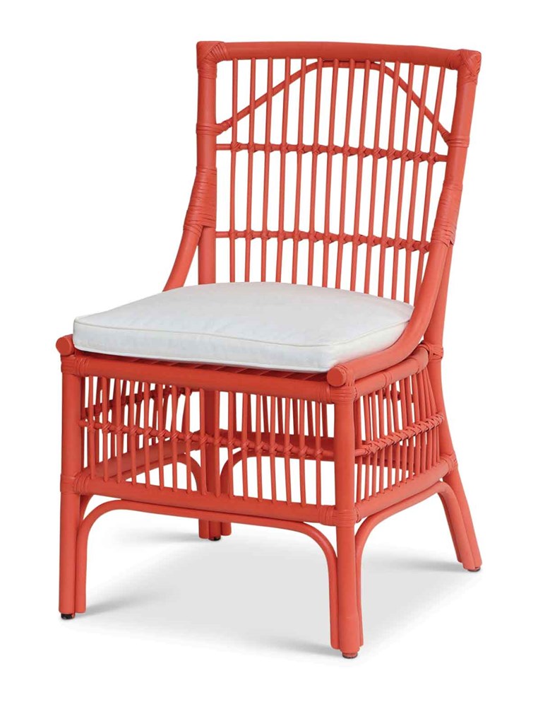 Winston II Rattan Side Chair - Coral