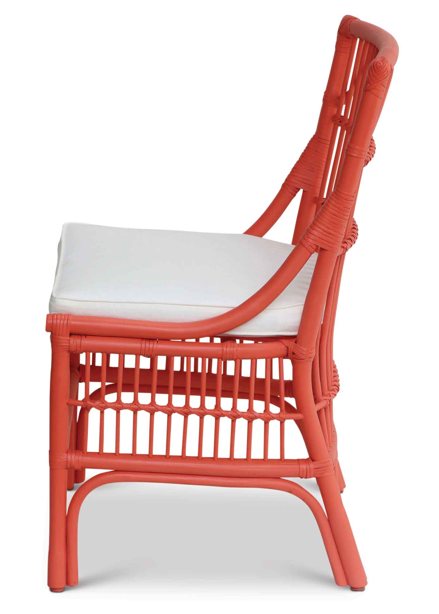 Winston II Rattan Side Chair - Coral : dining room : dining chairs