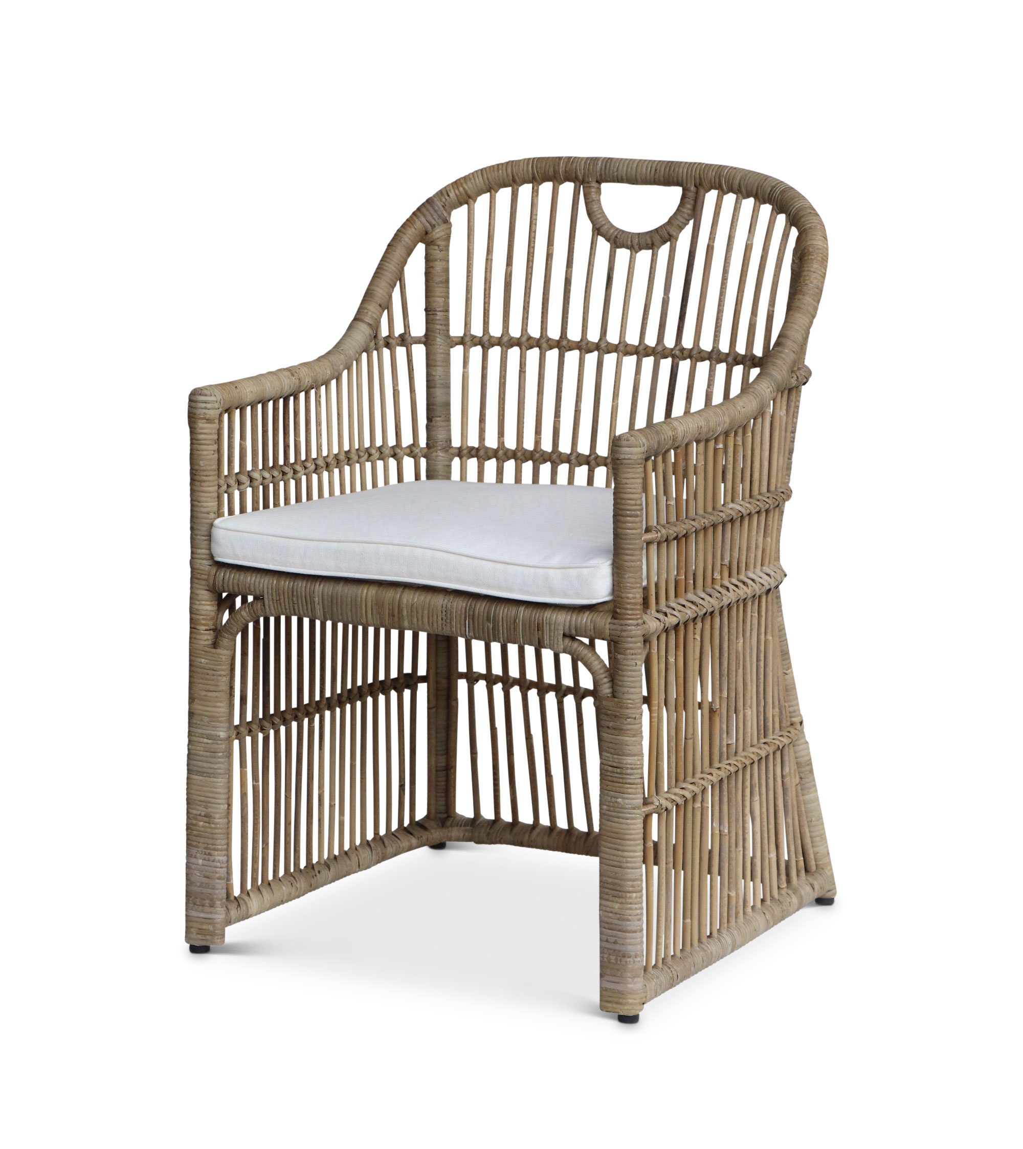 Lawson Rattan Arm Chair - Natural : dining room : dining chairs