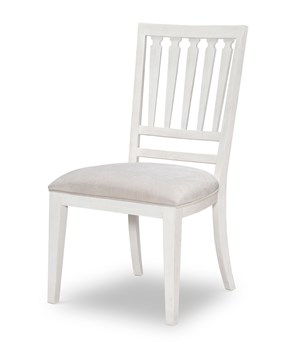 Egret Slat-Back Side Chair - Sand Dollar White