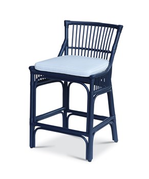 Winston II Rattan Counter Stool - Navy