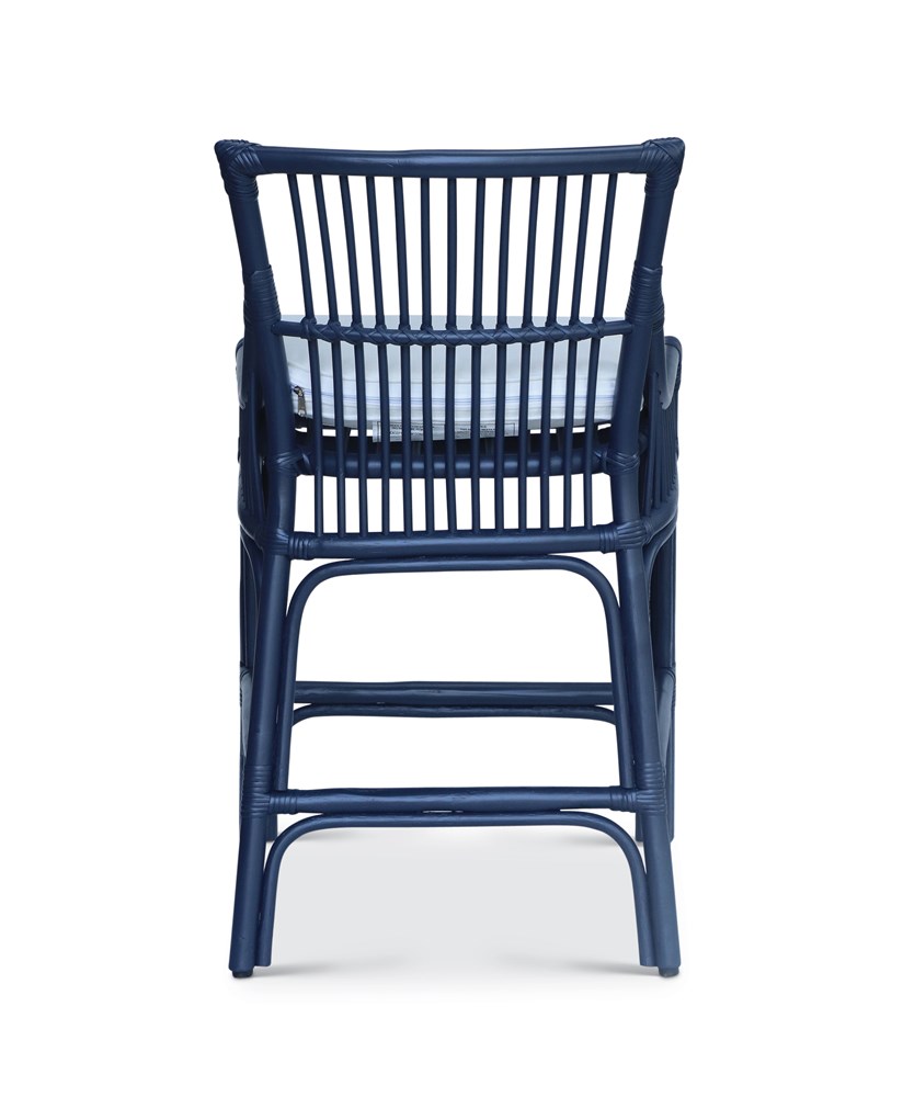 Winston II Rattan Counter Stool - Navy