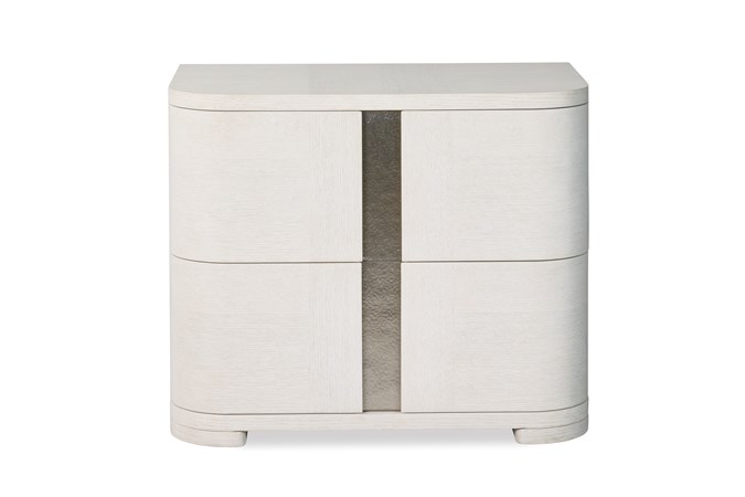 Carino Two Drawer Nightstand - Frost