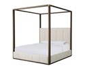 Carino Upholstered Canopy King Bed - Cocoa