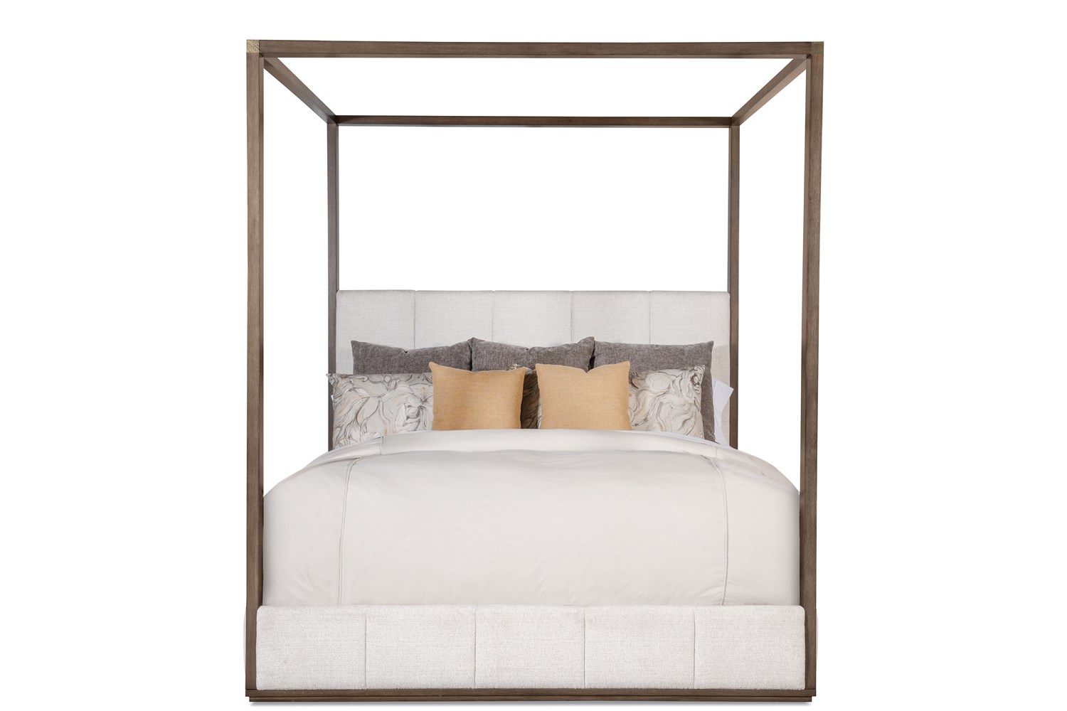 Carino Upholstered Canopy King Bed - Cocoa
