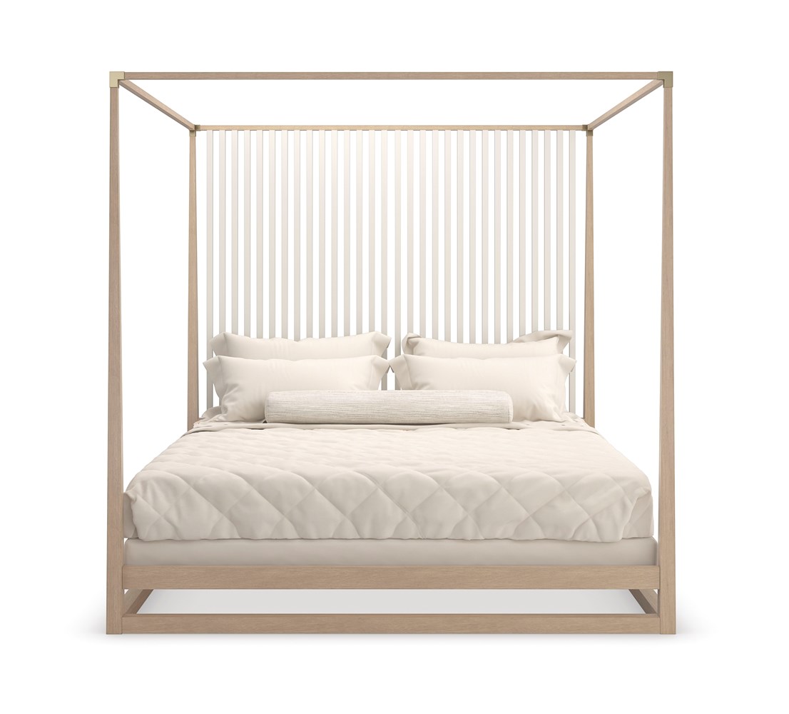Pinstripe Light Canopy King Bed