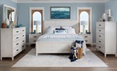 Egret King Panel Bed - Sand Dollar White