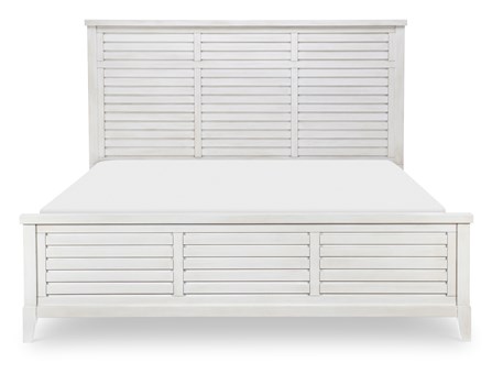 Egret Queen Panel Bed - Sand Dollar White
