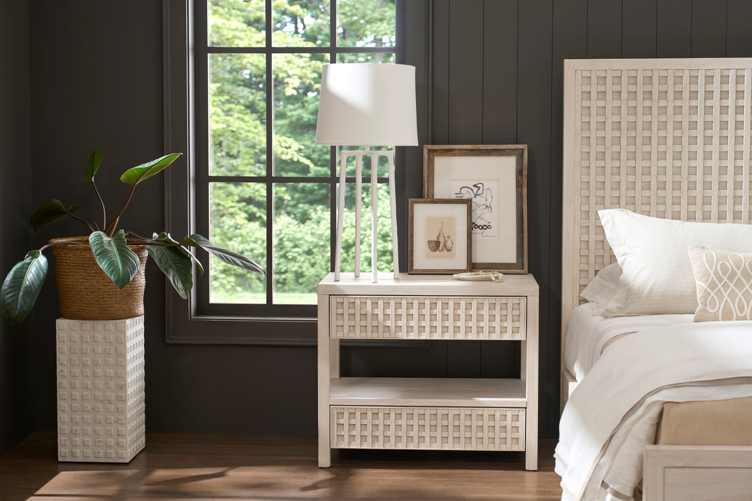 River Rock Lattice Nightstand