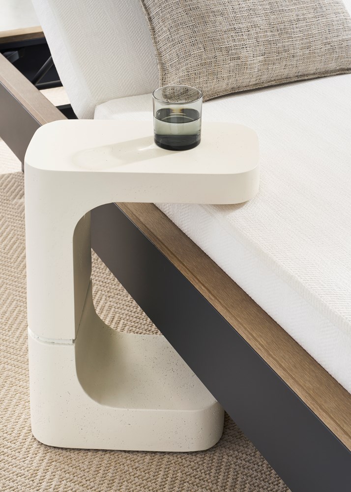 Collins End Table - Stone White