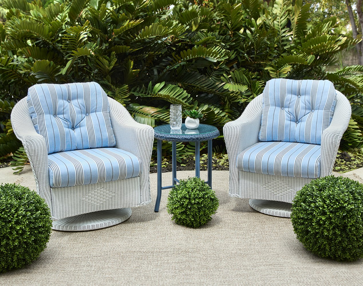20" Round End Table - Denim Blue