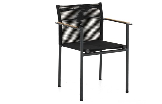 Julian Stackable Arm Chair - Black