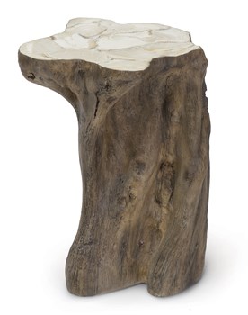 Chloe Fossilized Clam Stump Table