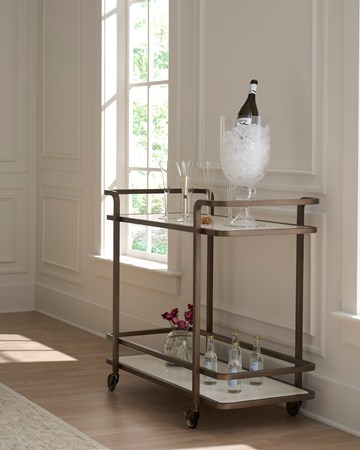 Aged Gold Bar Cart