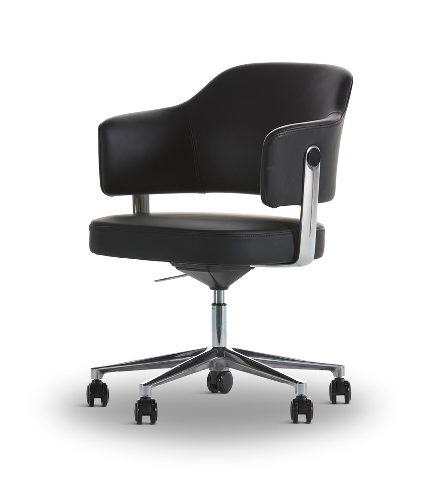 Circa Desk Chair - Black Leather