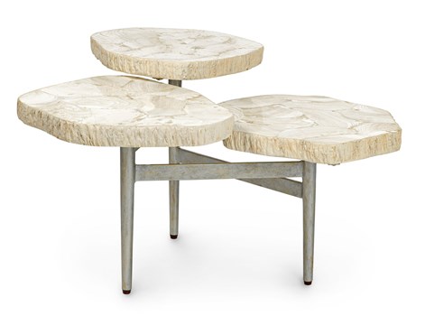 Merced Fossilized Inlaid Clam 3-Top Cocktail Table