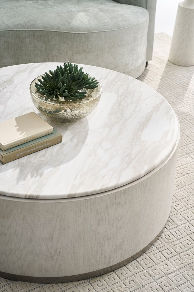 Carino Round Cocktail Table - Frost
