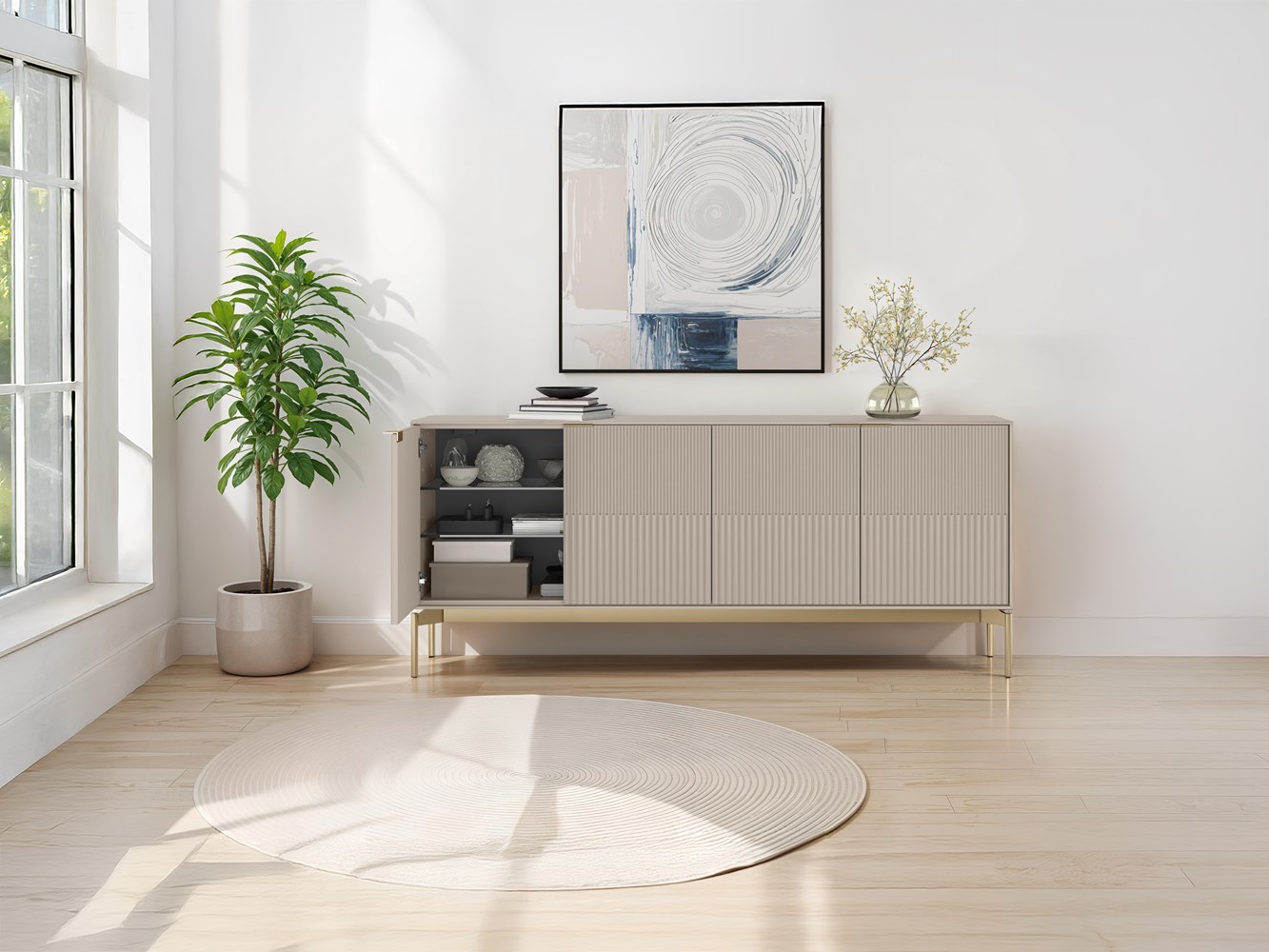 Zig Media Console - Dune/Brass