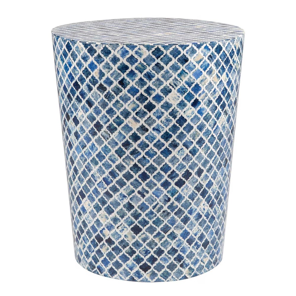 Round Inlay Bone & Wood Table