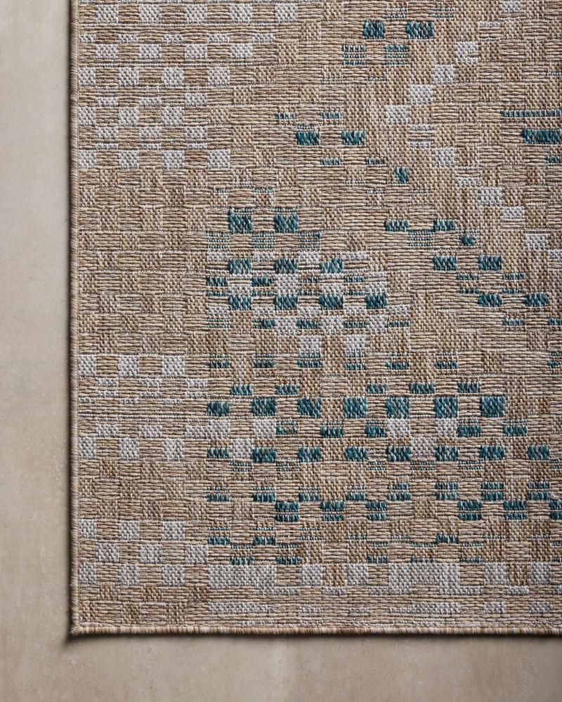 5X8 Topanga Outdoor Rug - Natural/Aqua