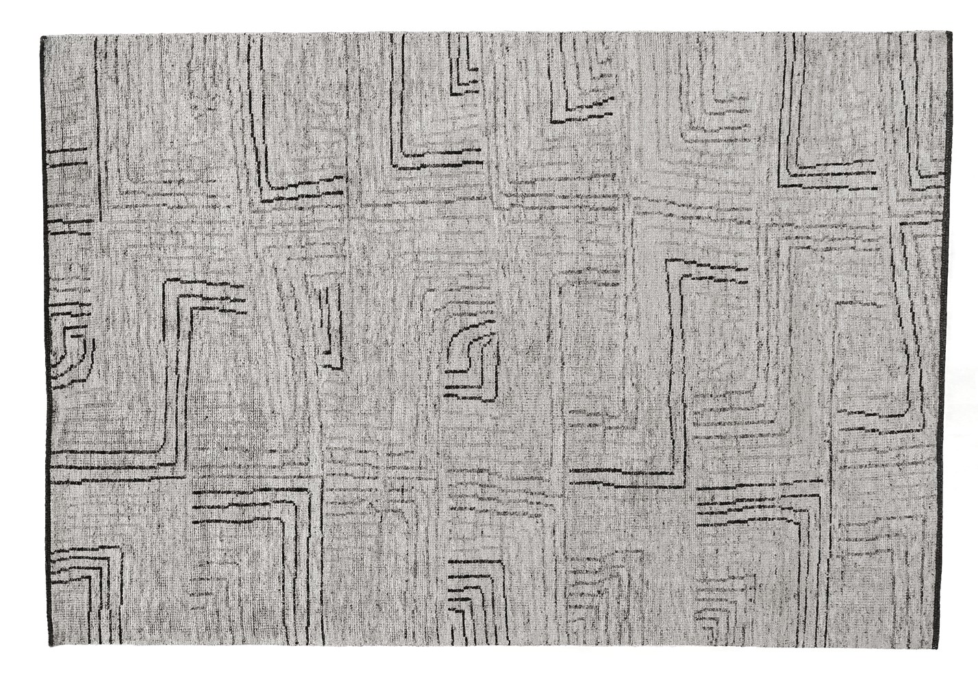 8' X 10' Gray Hand Knotted Rug