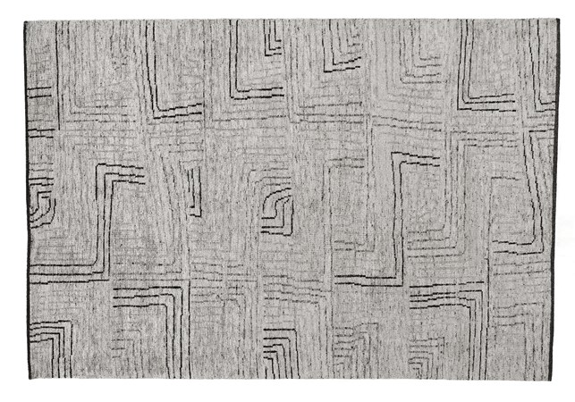 8' X 10' Gray Hand Knotted Rug