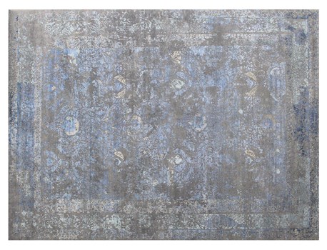 8' X 10' Gray/Blue Hand Knotted Rug