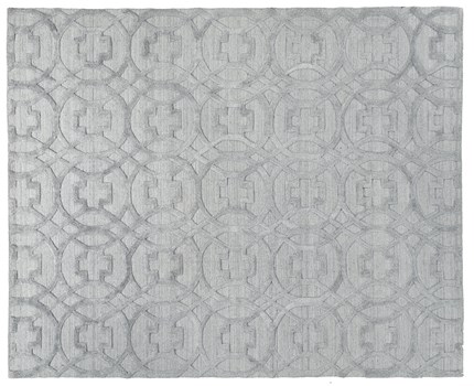 8' X 10' Light Silver Handmade Rug