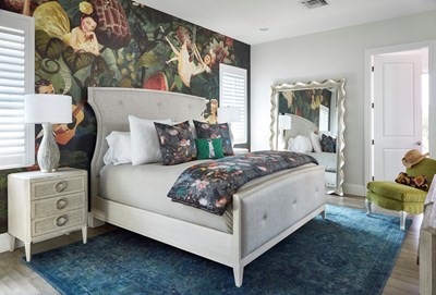 Image of bedroom in Isles of Collier Preserve Residence. Interior Design by Mary Wiggins.