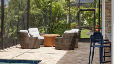 Lakewood Ranch Outdoor Seating Area, Interior Design by Rick Picher.