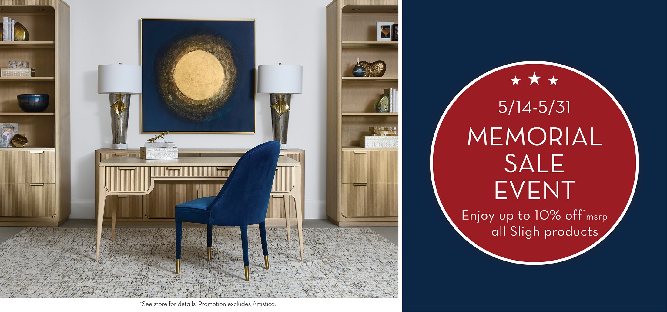 Photo of the Montreaux office collection. 5/14-5/31 Memorial Sale Event. Enjoy up to 10% off* msrp all Sligh products 