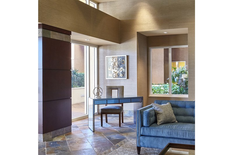 Paramount at Gulf Harbour lobby furnishings photographed by its design-project source