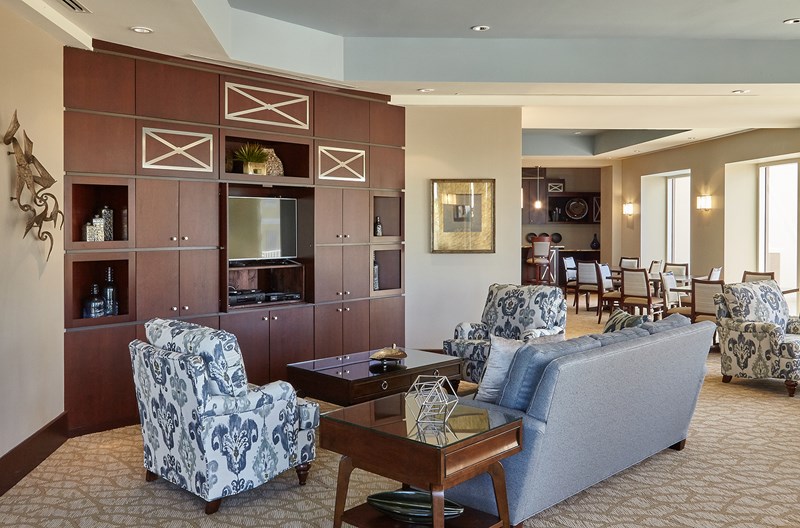 Paramount at Gulf Harbour lounge and refreshment area photographed by its design-project source