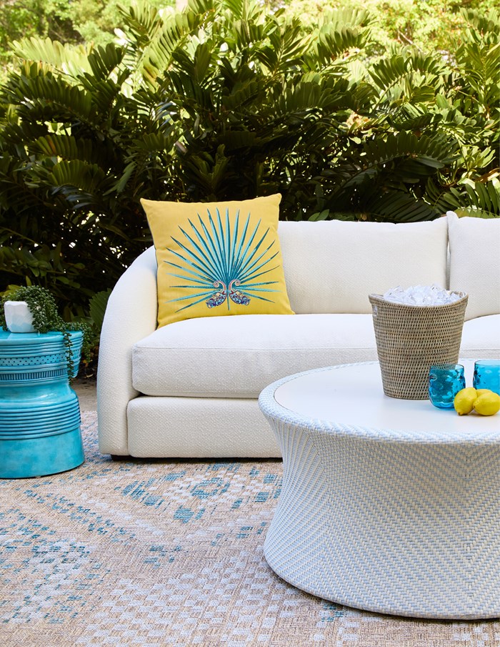 Image of the Palermo Outdoor Sofa. Links to TV Spot on Youtube.