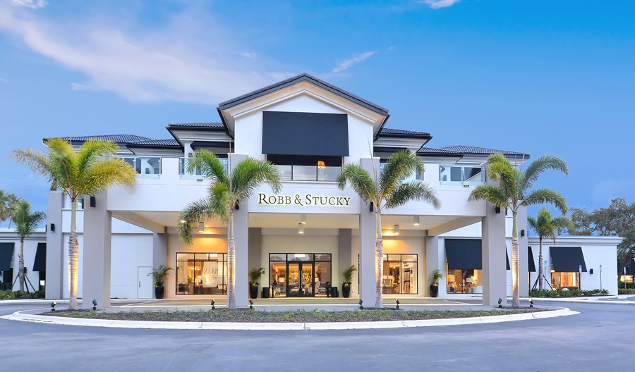 Photo of the exterior view of the R&S Sarasota Showroom, with a link to the Store Locator page